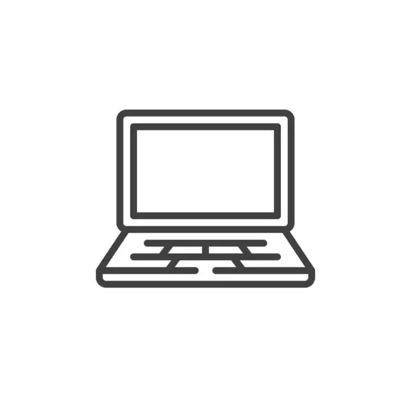 Laptop Computer Lijn Icoon Lineair Stijlteken Voor Mobiel Concept Webdesign Rechtenvrije Stockillustraties
