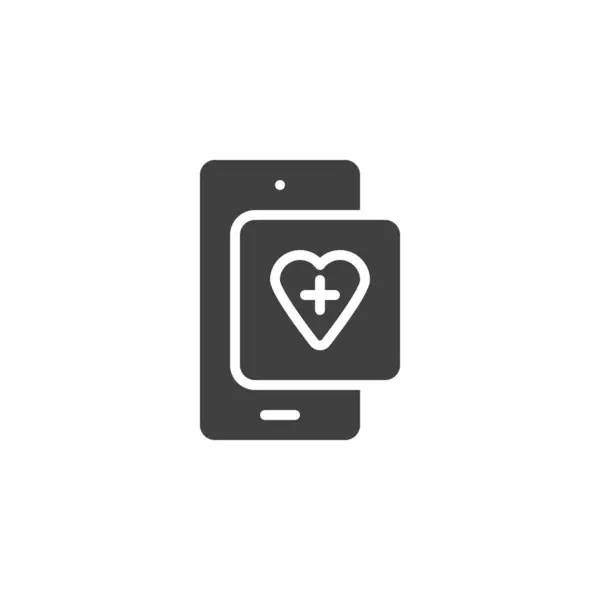 Smartphone Gezondheid Monitoring Vector Pictogram Gevuld Plat Bord Voor Mobiel Vectorbeelden