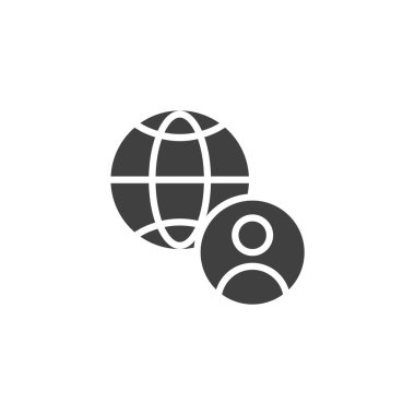 Ağ Yöneticisi vektör simgesi. Mobil konsept ve web tasarımı için düz tabela. Ağ yönetim simgesi simgesi. Sembol, logo çizimi. Vektör grafikleri