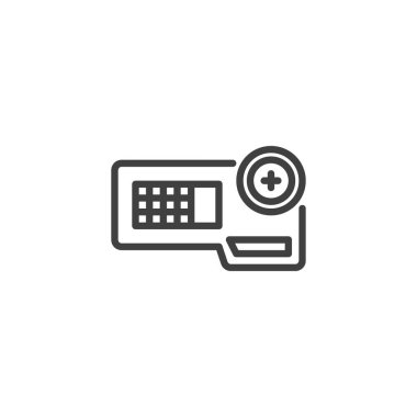 Rulet masası çizgisi simgesi. Mobil konsept ve web tasarımı için doğrusal biçim işareti. Kumarhane rulet masasının ana hatları vektör simgesi. Sembol, logo çizimi. Vektör grafikleri