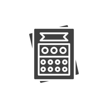 Piyango bileti vektör ikonu. Mobil konsept ve web tasarımı için düz tabela. Piyango bileti simgesi. Sembol, logo çizimi. Vektör grafikleri