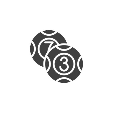 Sayı vektör ikonlu tombala topları. Mobil konsept ve web tasarımı için düz tabela. Piyango Topları sembol simgesi. Sembol, logo çizimi. Vektör grafikleri