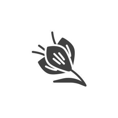 Safran çiçeği vektör simgesi. Mobil konsept ve web tasarımı için düz tabela. Safran iplikçikleri simgesi. Sembol, logo çizimi. Vektör grafikleri