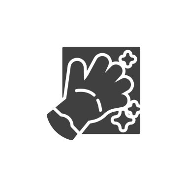 Yüzey vektör simgesi silme ve temizleme. Mobil konsept ve web tasarımı için düz tabela. Temizleme bezi simgesi. Sembol, logo çizimi. Vektör grafikleri