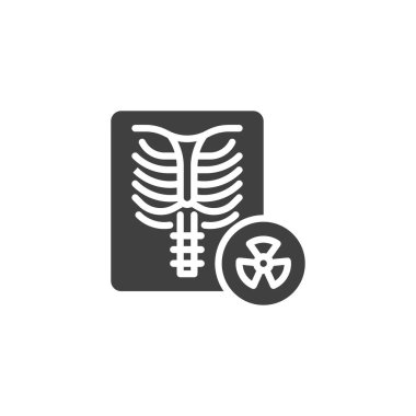 Göğüs vektör ikonunun röntgeni. Mobil konsept ve web tasarımı için düz tabela. Göğüs röntgeni sembol resmi. Sembol, logo çizimi. Vektör grafikleri