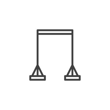 Çekme Çubuğu çizgi simgesi. Mobil konsept ve web tasarımı için doğrusal biçim işareti. Çizgi çizgisi vektör simgesini kaldır. Sembol, logo çizimi. Vektör grafikleri