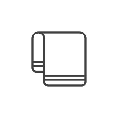 Havlu çizgisi simgesi. Mobil konsept ve web tasarımı için doğrusal biçim işareti. Havlu çizgisi vektör simgesi. Sembol, logo çizimi. Vektör grafikleri