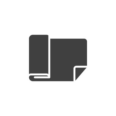 Yoga mat vektör simgesi. Mobil konsept ve web tasarımı için düz tabela. Mat sembolü alıştırması yap. Sembol, logo çizimi. Vektör grafikleri