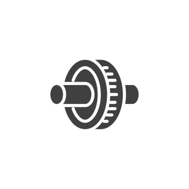 Tekerlek vektör simgesini çalıştır. Mobil konsept ve web tasarımı için düz tabela. Ab Patenli Tekerlek sembolü. Sembol, logo çizimi. Vektör grafikleri