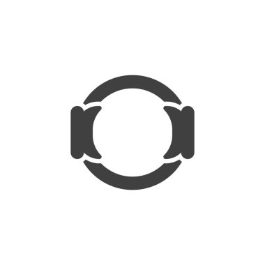 Esnek halka vektör simgesi. Mobil konsept ve web tasarımı için düz tabela. Pilates Halkası simgesi. Sembol, logo çizimi. Vektör grafikleri