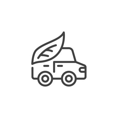 Clean Transportation line icon. linear style sign for mobile concept and web design. Car and leaf outline vector icon. Symbol, logo illustration. Vector graphics
