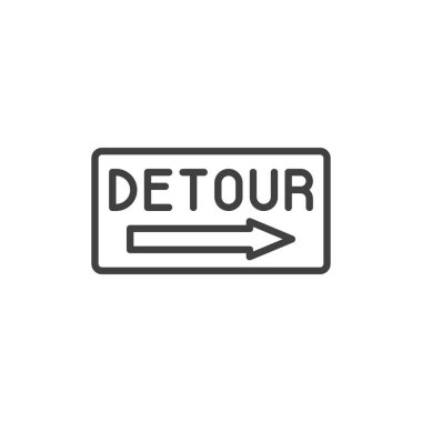 Tabeladan sapma simgesi. Mobil konsept ve web tasarımı için doğrusal biçim işareti. Yol işaretleri ana hat ikonu. Sembol, logo çizimi. Vektör grafikleri