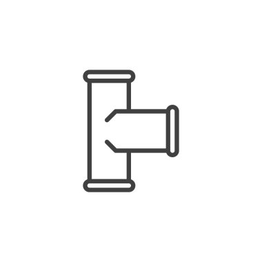 Boru montaj hattı simgesi. Mobil konsept ve web tasarımı için doğrusal biçim işareti. Boru bağlantı çizgisi vektör simgesi. Sembol, logo çizimi. Vektör grafikleri