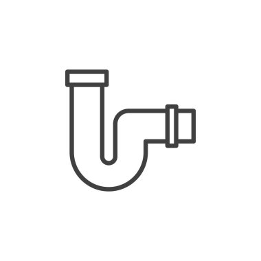 Tesisat hattı ikonu. Mobil konsept ve web tasarımı için doğrusal biçim işareti. Kanalizasyon borusu ana hat vektör simgesi. Sembol, logo çizimi. Vektör grafikleri