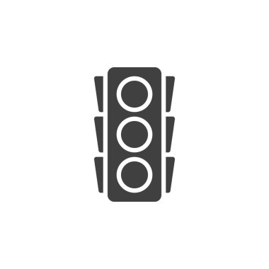 Işık vektör simgesi. Mobil konsept ve web tasarımı için düz tabela. Trafik Işığı simgesi simgesi. Semfore sembolü, logo illüstrasyonu. Vektör grafikleri