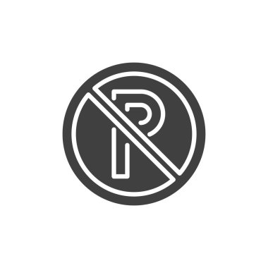 Park yeri belirleme vektör simgesi yok. Mobil konsept ve web tasarımı için düz tabela. Park İşareti simgesi yok. Sembol, logo çizimi. Vektör grafikleri