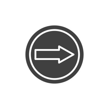 Tek yönlü yol işareti vektör simgesi. Mobil konsept ve web tasarımı için düz tabela. Tek yönlü tabela simgesi. Sembol, logo çizimi. Vektör grafikleri