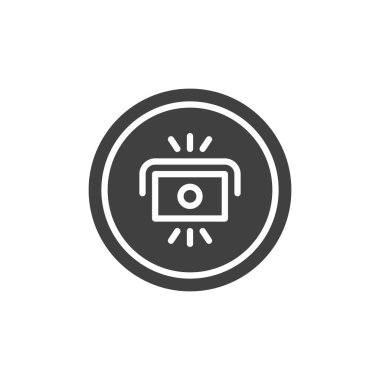 Trafik kamerası vektör simgesi. Mobil konsept ve web tasarımı için düz tabela. Trafik kamerası sembol simgesi gibi. Sembol, logo çizimi. Vektör grafikleri