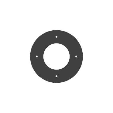 Lastik conta vektör simgesi. Mobil konsept ve web tasarımı için düz tabela. Conta halkası simgesi. Sembol, logo çizimi. Vektör grafikleri