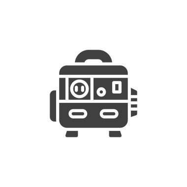 Taşınabilir güç jeneratörü vektör simgesi. Mobil konsept ve web tasarımı için düz tabela. Güç Jeneratörü simgesi. Sembol, logo çizimi. Vektör grafikleri