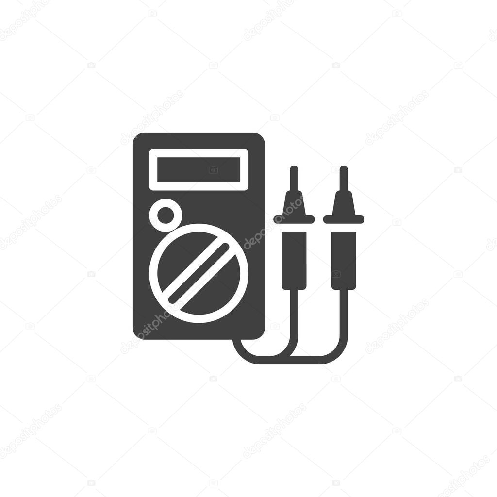 Multimeter device vector icon. filled flat sign for mobile concept and web design. Digital multimeter glyph icon. Symbol, logo illustration. Vector graphics