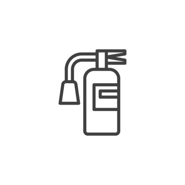 Yangın söndürme hattı simgesi. Mobil konsept ve web tasarımı için doğrusal biçim işareti. Yangın söndürücü ana hat vektör simgesi. Sembol, logo çizimi. Vektör grafikleri