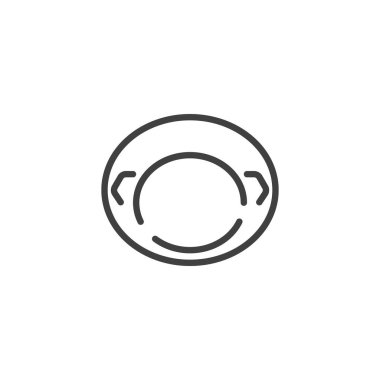 Şişme havuz yüzme çizgisi simgesi. Mobil konsept ve web tasarımı için doğrusal biçim işareti. Havuz Yüzüşü çizgisi vektör simgesi. Sembol, logo çizimi. Vektör grafikleri