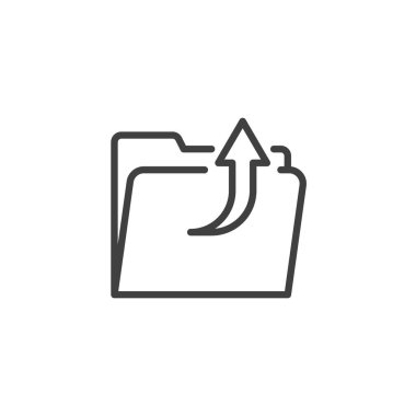 Kapatılmış Dizin satırı simgesi. Mobil konsept ve web tasarımı için doğrusal biçim işareti. Ok ana hatlı vektör simgesine sahip dosya dizini. Sembol, logo çizimi. Vektör grafikleri