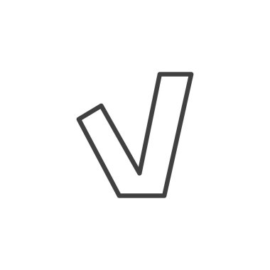 Satır simgesini işaretle. Mobil konsept ve web tasarımı için doğrusal biçim işareti. Taslak vektör simgesini işaretle. Kene sembolü, logo çizimi. Vektör grafikleri