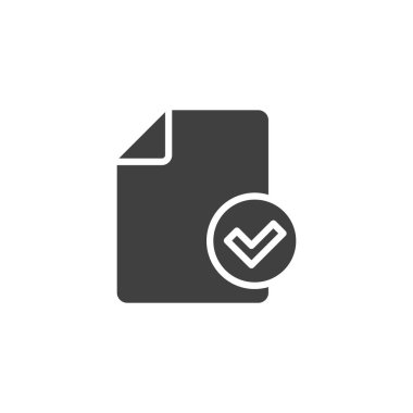 İşaretli vektör simgesine sahip belge dosyası. Mobil konsept ve web tasarımı için düz tabela. İşaretli simge simgesine sahip belge. Sembol, logo çizimi. Vektör grafikleri