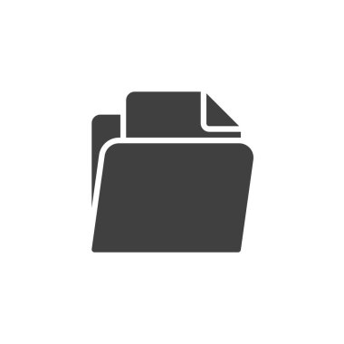 Dosya dizini vektör simgesi. Mobil konsept ve web tasarımı için düz tabela. Dosya glifleri simgesine sahip dizin. Sembol, logo çizimi. Vektör grafikleri