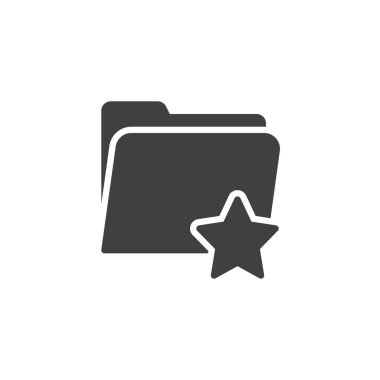 Dosya dizini ve yıldız vektör simgesi. Mobil konsept ve web tasarımı için düz tabela. Yıldız sembolü olan dizin. Sembol, logo çizimi. Vektör grafikleri