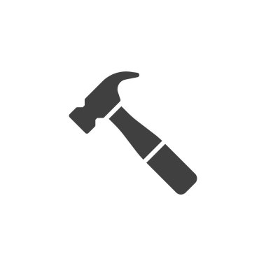 Çekiç aracı vektör simgesi. Mobil konsept ve web tasarımı için düz tabela. Çekiç kabartma simgesi. Sembol, logo çizimi. Vektör grafikleri