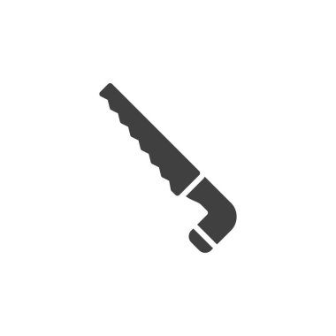 El testeresi vektör simgesi. Mobil konsept ve web tasarımı için düz tabela. El testeresi sembolü. Sembol, logo çizimi. Vektör grafikleri