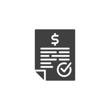 Onay vektör simgesi damgalı bir banka belgesi. Mobil konsept ve web tasarımı için düz tabela. Kredi Onaylama simgesi simgesi. Sembol, logo çizimi. Vektör grafikleri