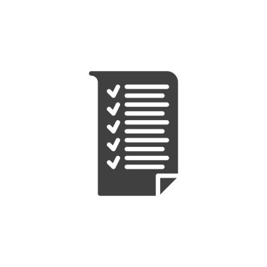 İşaretli vektör simgesi ile liste yapmak için. Mobil konsept ve web tasarımı için düz tabela. Görev Yönetimi simgesi simgesi. Kontrol listesi ymbol, logo illüstrasyonu. Vektör grafikleri