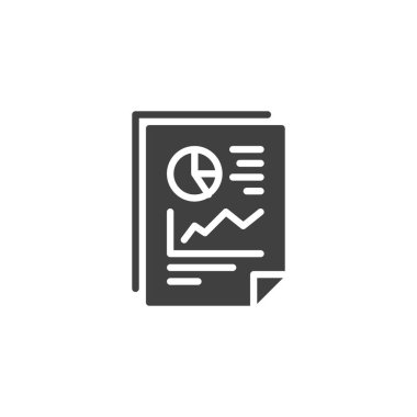 Dosya ve grafik vektör simgesi içeren belge rapor et. Mobil konsept ve web tasarımı için düz tabela. İş Raporu simgesi. Sembol, logo çizimi. Vektör grafikleri