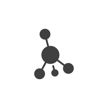 Molekül vektör simgesi. Mobil konsept ve web tasarımı için düz tabela. Molekül yapısı kabartma simgesi. Sembol, logo çizimi. Vektör grafikleri