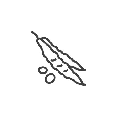 Yeşil Fasulye çizgi simgesi. Mobil konsept ve web tasarımı için doğrusal biçim işareti. Fasulye kabuğu ana hat vektör simgesi. Sembol, logo çizimi. Vektör grafikleri