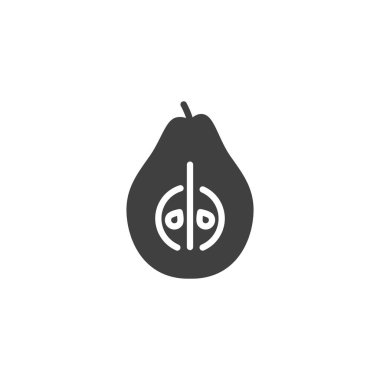 Armut vektör simgesi. Mobil konsept ve web tasarımı için düz tabela. Armut meyve sembolü. Sembol, logo çizimi. Vektör grafikleri