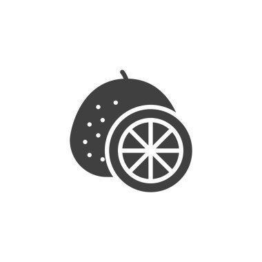 Greyfurt vektör simgesi. Mobil konsept ve web tasarımı için düz tabela. Tam greyfurt ve bir dilim sembol. Sembol, logo çizimi. Vektör grafikleri