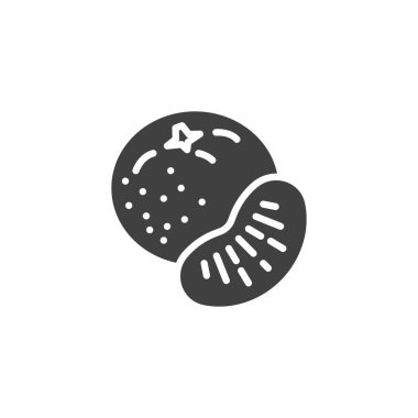 Mandarin meyve vektör simgesi. Mobil konsept ve web tasarımı için düz tabela. Clementine meyve sembolü. Sembol, logo çizimi. Vektör grafikleri