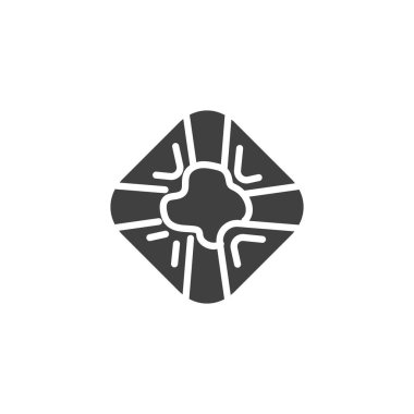 Danimarka Pastası vektör simgesi. Mobil konsept ve web tasarımı için düz tabela. Danimarka hamur işi simgesi. Sembol, logo çizimi. Vektör grafikleri