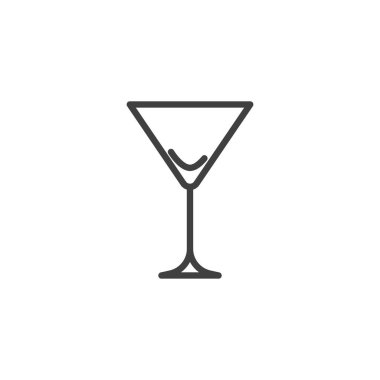 Kokteyl Glass çizgi simgesi. Mobil konsept ve web tasarımı için doğrusal biçim işareti. Martini bardağı ana hatlı vektör ikonu. Sembol, logo çizimi. Vektör grafikleri