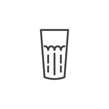Highball Glass çizgi simgesi. Mobil konsept ve web tasarımı için doğrusal biçim işareti. Highball cam taslak vektör simgesi. Sembol, logo çizimi. Vektör grafikleri
