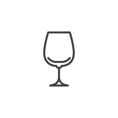 Brandy Snifter çizgi simgesi. Mobil konsept ve web tasarımı için doğrusal biçim işareti. Brandy snifter cam taslak vektör simgesi. Sembol, logo çizimi. Vektör grafikleri