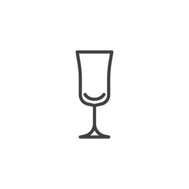 Samimi cam hat simgesi. Mobil konsept ve web tasarımı için doğrusal biçim işareti. Çimenli cam dış hat vektör simgesi. Sembol, logo çizimi. Vektör grafikleri