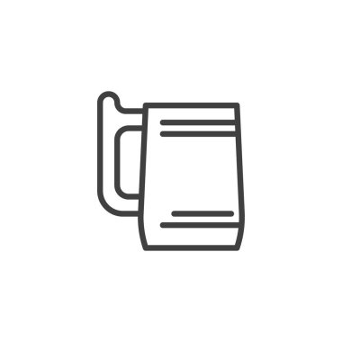 Bira Stein çizgi ikonu. Mobil konsept ve web tasarımı için doğrusal biçim işareti. Bira kupası taslak vektör simgesi. Pub sembolü, logo çizimi. Vektör grafikleri