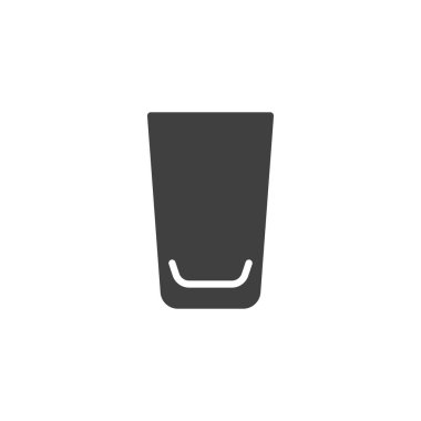 Taklacı cam vektör simgesi. Mobil konsept ve web tasarımı için düz tabela. Tumbler cam sembol. Sembol, logo çizimi. Vektör grafikleri