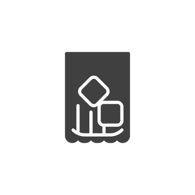 Whiskey Glass vektör simgesi. Mobil konsept ve web tasarımı için düz tabela. Taşlar cam simge simgesi. Sembol, logo çizimi. Vektör grafikleri